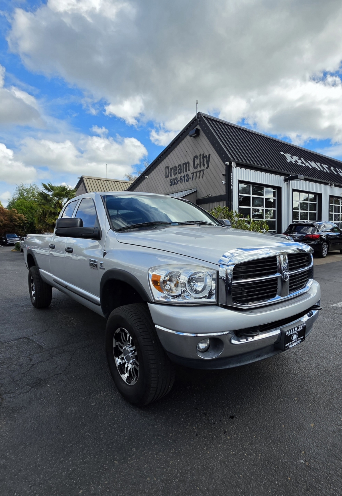 Silver 2007 Dodge RAM 3500 SLT Quad Cab LB 4WD Pickup Truck Four-Wheel Drive 6-Speed Manual