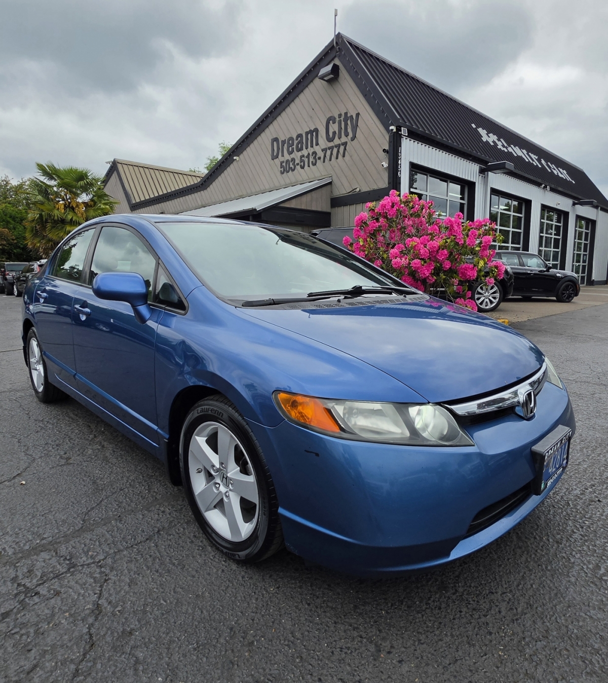 Blue 2008 Honda Civic EX Sedan Front-Wheel Drive 5-Speed Automatic Overdrive