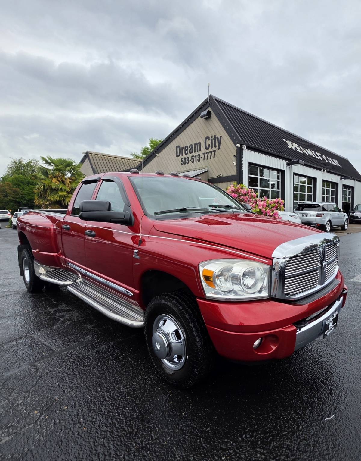 Red 2008 Dodge RAM 3500 Laramie Quad Cab LB DRW 4WD Pickup Truck Four-Wheel Drive 6-Speed Automatic Overdrive