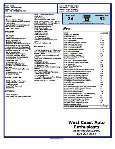 2019 Mercedes-Benz Sprinter Cargo Van Base - Photo 163